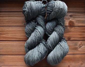 Sage: Green grey Yarn. Hand-dyed Yarn. Tonal green yarn. Spruce. Gray green. Pewter green. Jade. Eucalyptus. Semi-solid.
