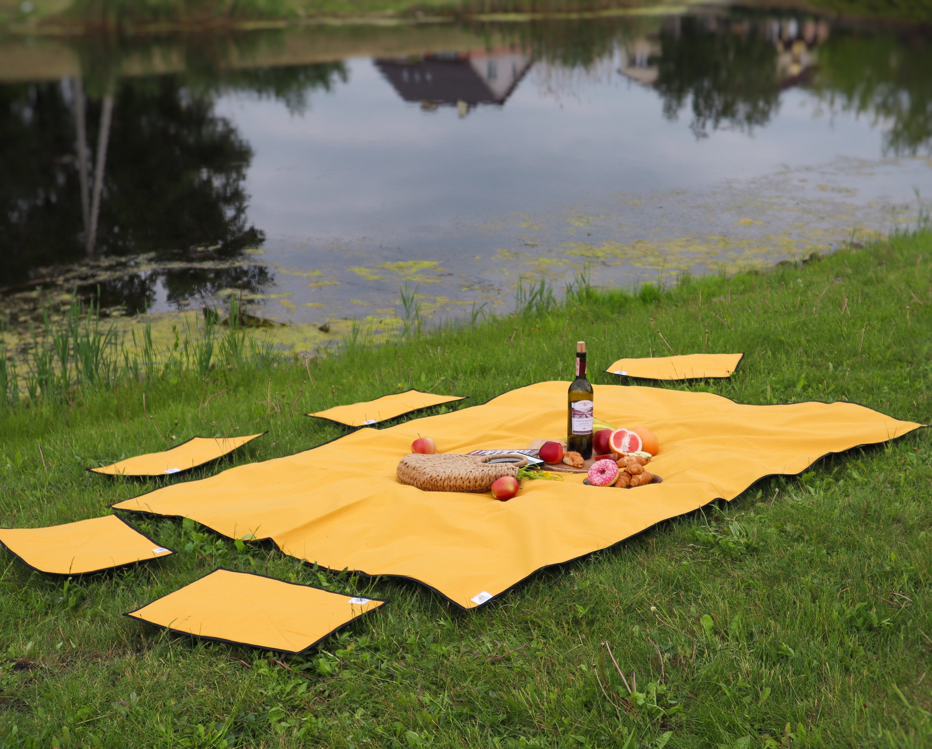 Waterproof picnic blanket Beach blanket Picnic set Handmade Etsy