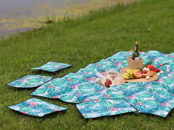 Grande Couverture De Pique-Nique Boho Imperméable 200x200 Cm – Tapis De Plage Anti-Sable, Lavable, Portable Pour Camping, Plage, BBQ, Rando