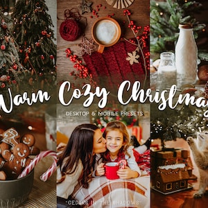 Cozy Christmas Lightroom Mobile Presets. Warm Winter Holiday Desktop Presets. Festive Golden Xmas Photo Filter. Lightroom Presets Christmas.