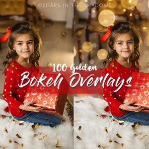 100 gouden Bokeh-lichtoverlays, kerstoverlay voor Photoshop, mooie magische vakantie-overlay, beste overlays, xmas Twinkle Lights-overlay