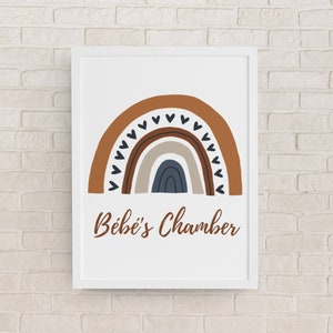 Bébé's Chamber- rainbow baby gift,  Rose quote gift, boho nursery gallery wall art print