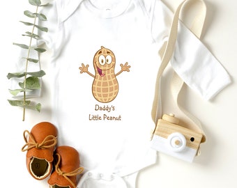 Cute and funny baby boy or girl peanut romper Little peanut baby clothes Modern baby clothes. many colors available