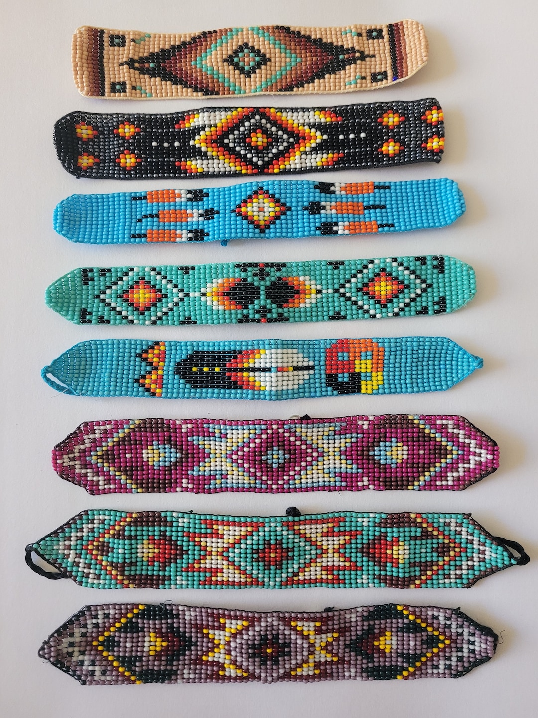 Native American Style Seed Beaded Adjustable Multi-color Bracelet - Etsy