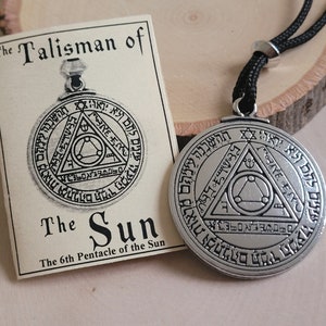 Talisman of Sun Pendant Magic Pentacle Solomon Seal Luck Protection Pendant Necklace