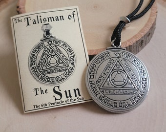 Talisman of Sun Pendant Magic Pentacle Solomon Seal Luck Protection Pendant Necklace