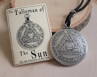 Talisman of Sun Pendant Magic Pentacle Solomon Seal Luck Protection Pendant Necklace