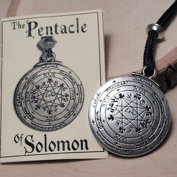 Pentacle of Solomon Necklace Amulet Seal of Solomon Talisman Double Side Pendant