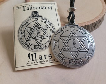 Talisman of Mars Pendant Magic Solomon Seal Amulet Pentacle Protection Pendant Necklace