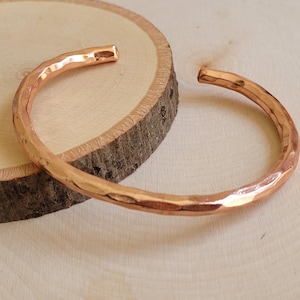 Hammered Solid Pure Copper Cuff - Copper Arthritis Therapy Adjustable Bracelet