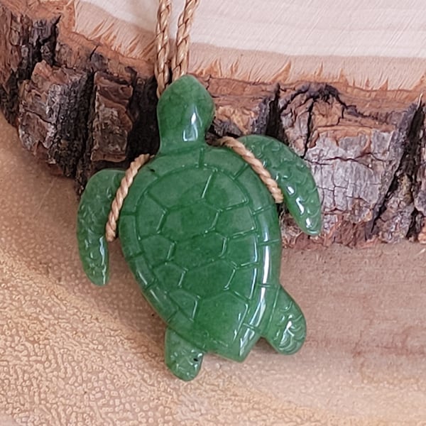 Hawaiian Natural Jade Turtle Necklace Hand Carved Jade Turtle Adjustable Choker