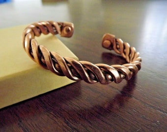 Pure Copper Bracelet Heavy 40gr Solid Copper Arthritis Pain Therapy Cuff Bangle