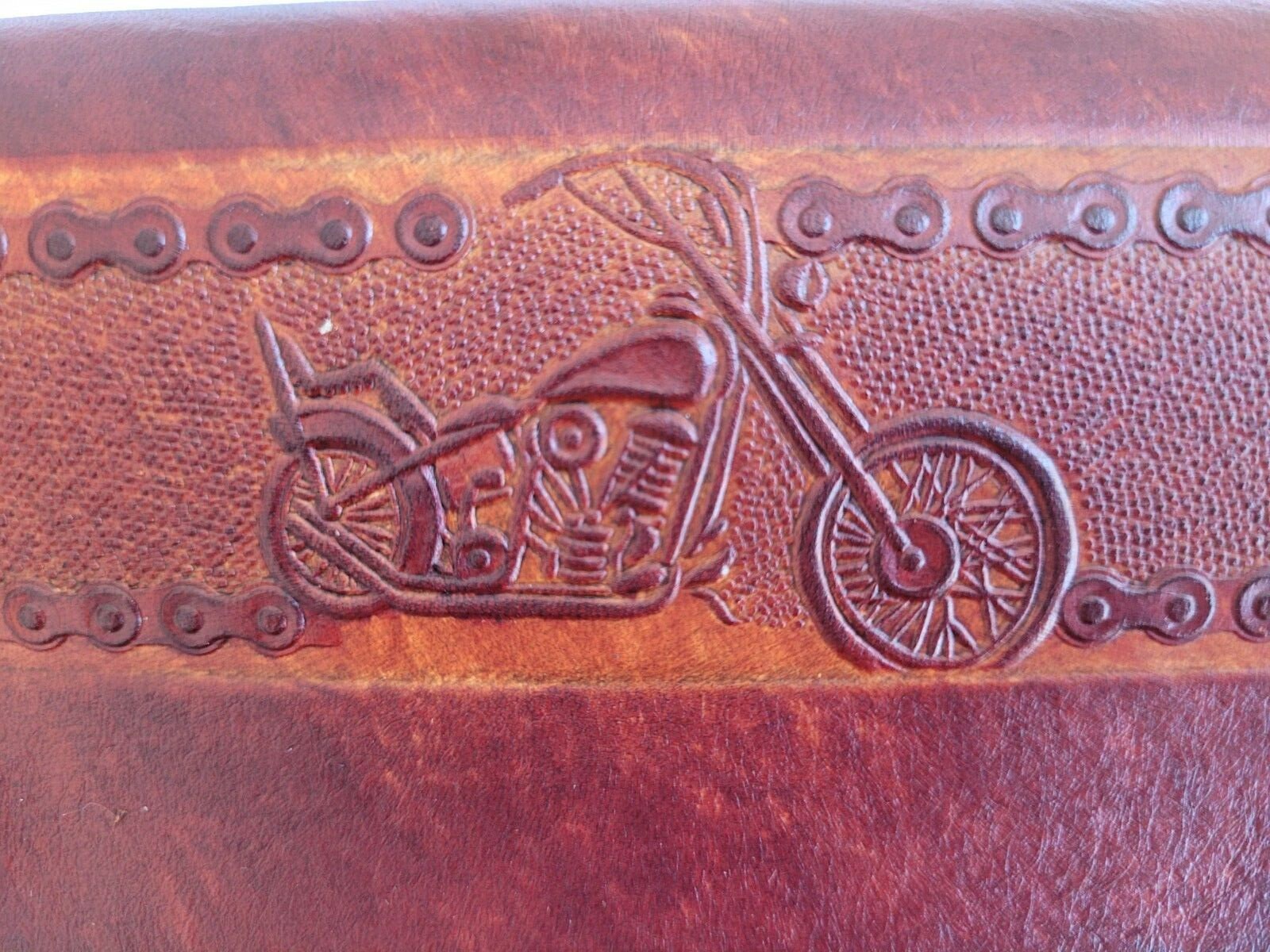 Rustic Genuine Leather Biker Wallet W/ Chain Bifold Trucker Etsy