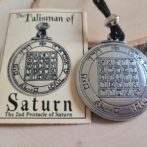 Talisman of Saturn  Pendant Magic Pentacle Solomon Seal Luck Protection Necklace