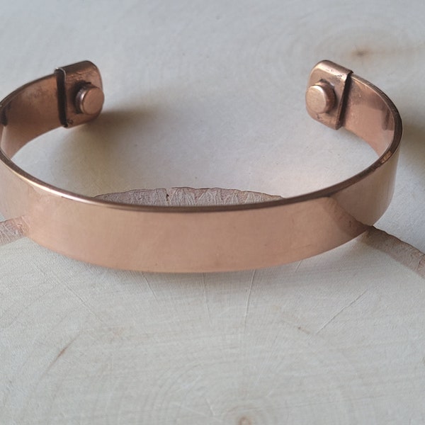 Pure Copper Magnetic Bracelet Arthritis Pain Energy Therapy Cuff Flat
