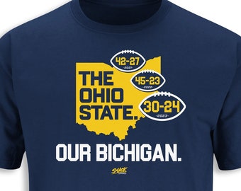 Notre T-shirt Bichigan (Anti-OSU) Score Shirt pour les fans du Michigan College | Chemise, cadeaux, vêtements, équipement