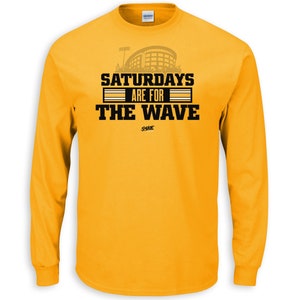 Saturdays Are for the Wave Long Sleeve T-Shirt for Iowa College Fans (SM-5XL)