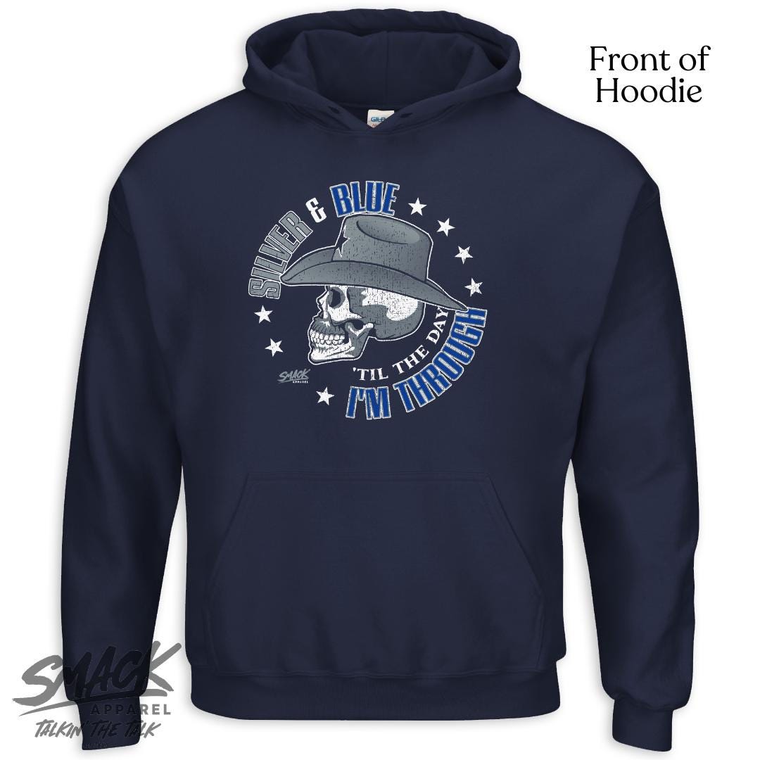Smack Apparel Dallas Cowboys Fan Navy Long Sleeve T-Shirt - 'Silver & Blue 'Til The Day I'm Through' (SM-5XL) - View #14