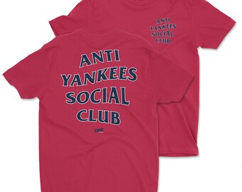 T-shirt Anti Yankees Social Club pour les fans de baseball de Boston (SM-5XL)