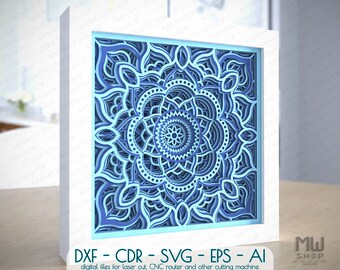 Download Mandala Shadow Box Etsy SVG, PNG, EPS, DXF File