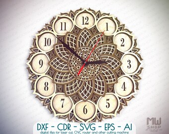 Download Clock Mandala Svg Etsy