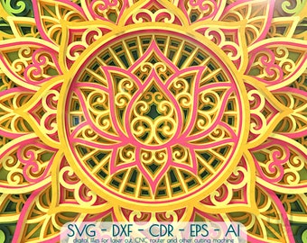 Download 3d Lotus Flower Svg Etsy