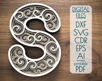 Layered Letter S Mdc071 Digital Product Layered Alphabet Svg 3d Multilayer Mandala Glowforge Files Svg For Cricut Layered Letters Svg Digital Art Collectibles Jesuskidsng Org