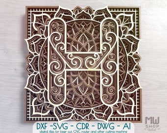 Download Mandala Letter H Etsy