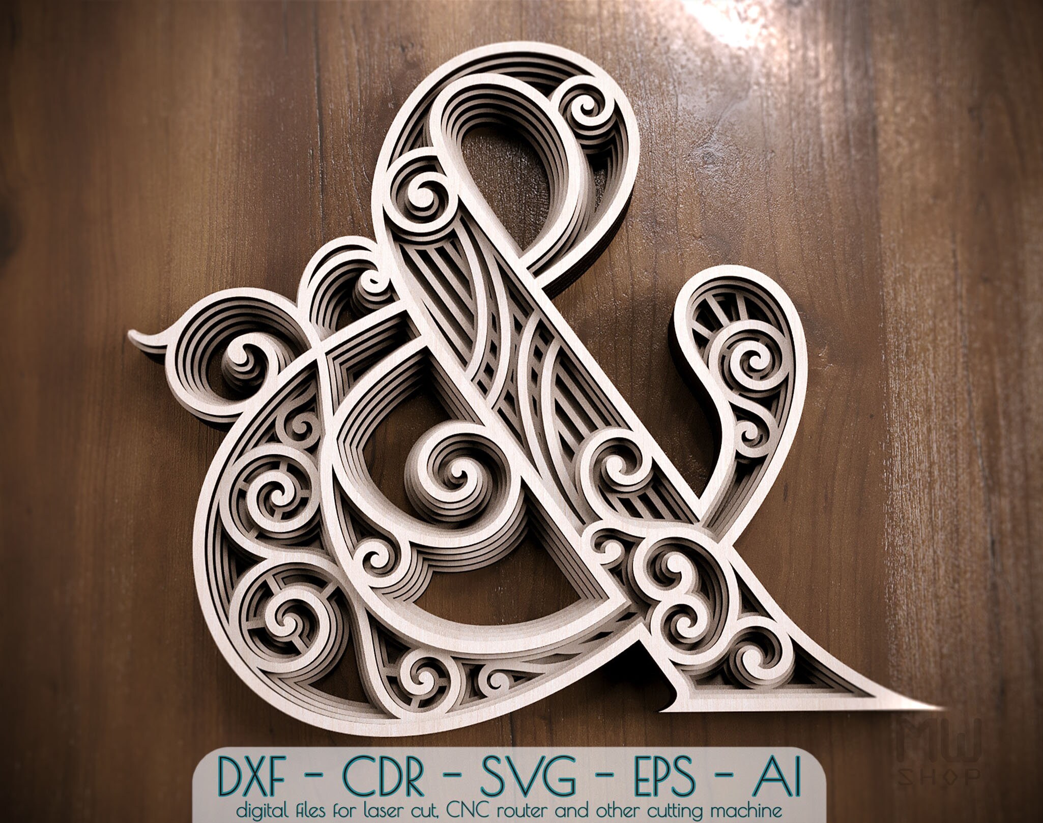 Layered logogram & Laser Cut Dxf Letter DXF Etsy
