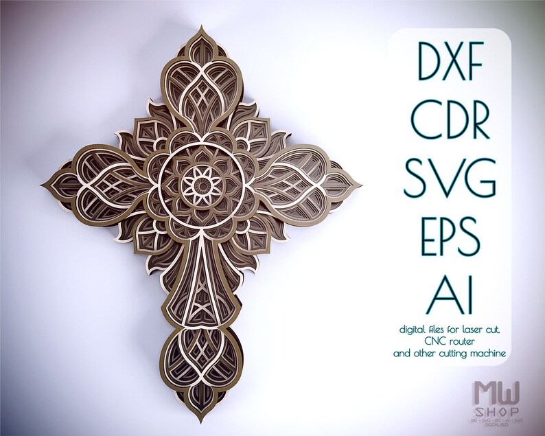 Cr11 Layered Cross DXF Cross Cricut Cross Svg Laser Cut | Etsy