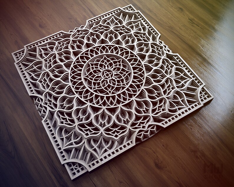 Download Sculpting Forming Carving Whittling Laser Cut Dxf Mandala Wall Art Multilayer Mandala Svg File Multilayer Mandala Dxf File Mandala Laser Cut Template Mandala For Cnc Router