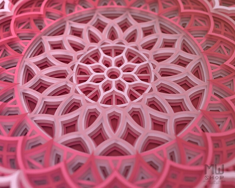 Download M134 Layered Mandala For Cutting Flower Mandala SVG Laser ...