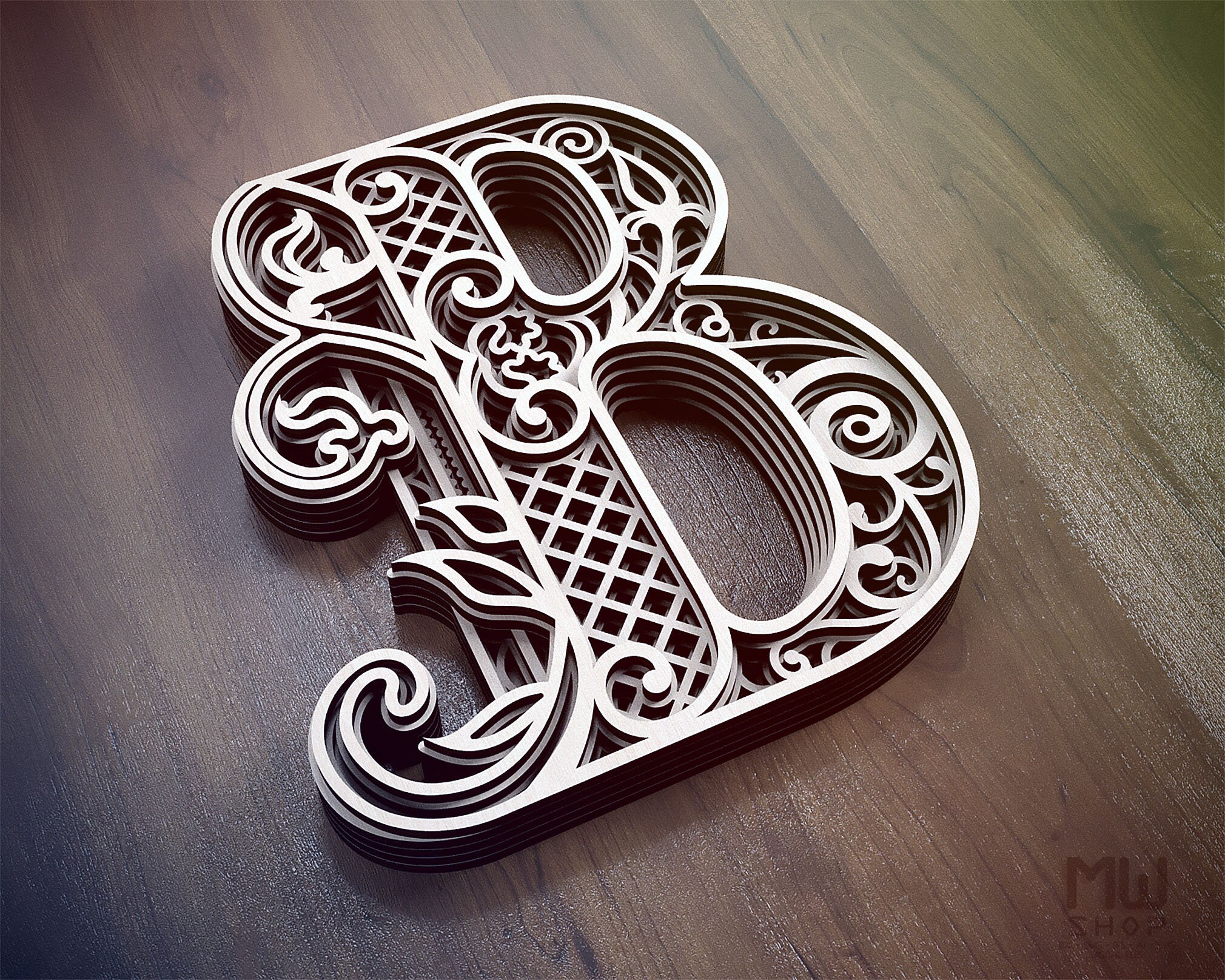 Layered Letter B DXF Alphabet Letter B Wall Art Multilayer Etsy Canada