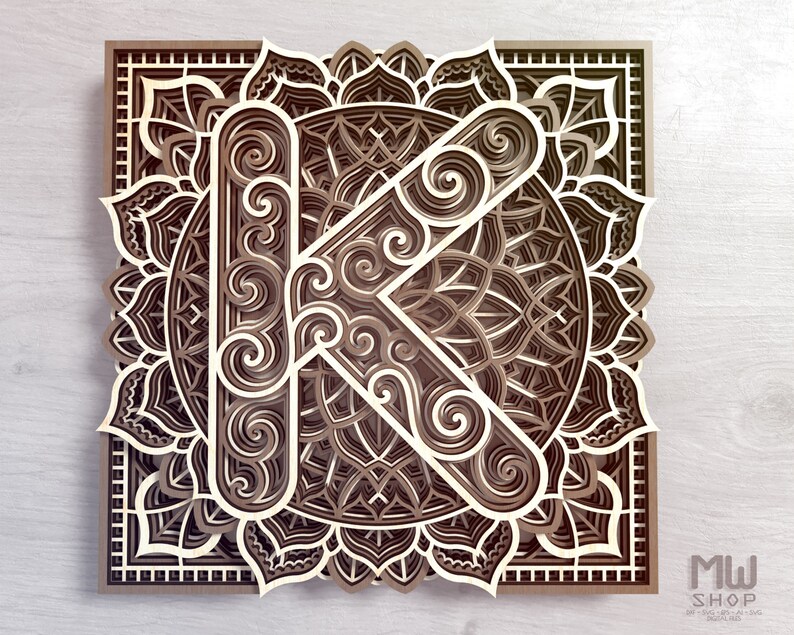 Download Mandala Letter K DXF Alphabet Letter K Mandala Letter SVG ...