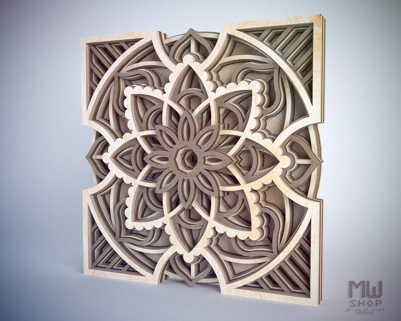 Mandala For Sacroll Saw Scroll Saw Layered Mandala Pattern Printable Scroll Saw Pattern Layered Scroll Saw Art Scroll Saw Pdf Mandala Craft Supplies Tools Carving Whittling