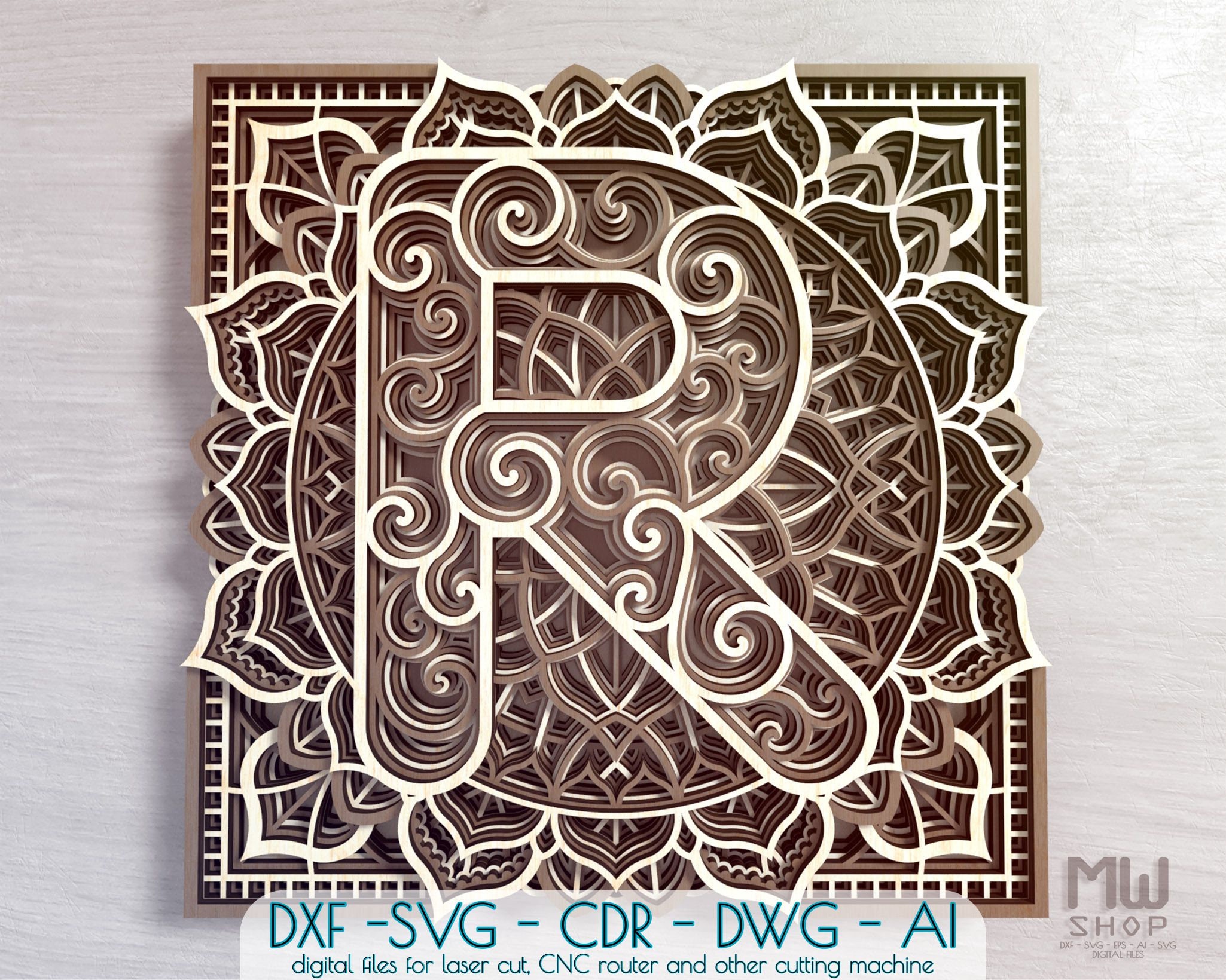 Download Mandala Letter R DXF Alphabet Letter R Mandala Letter SVG ...