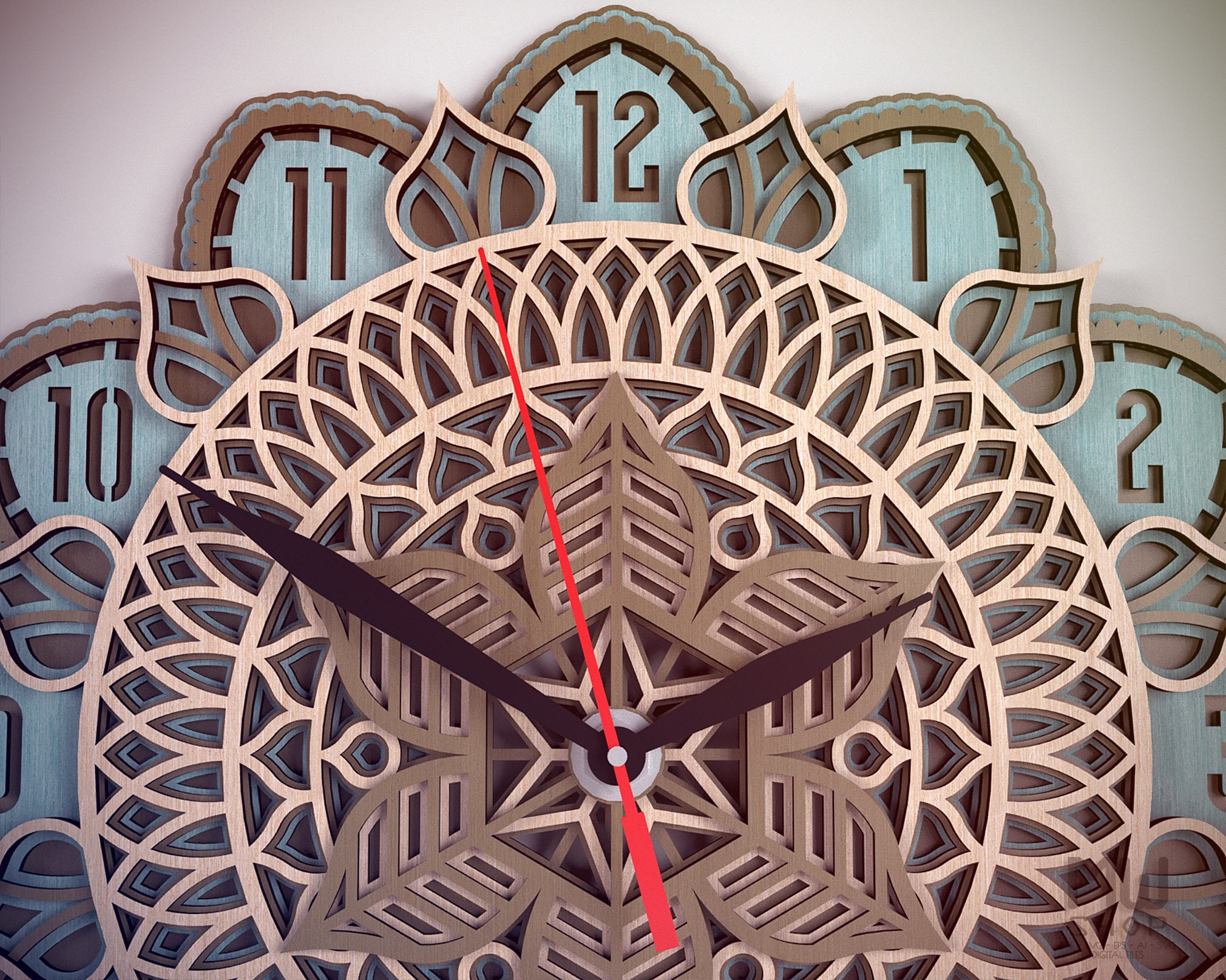 C24 Wooden Wall Clock DXF file for Laser Cut Laser Cut Etsy