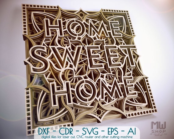 Download M33 Sweet Home Mandala Dxf File Mandala Dxf File For Laser Etsy