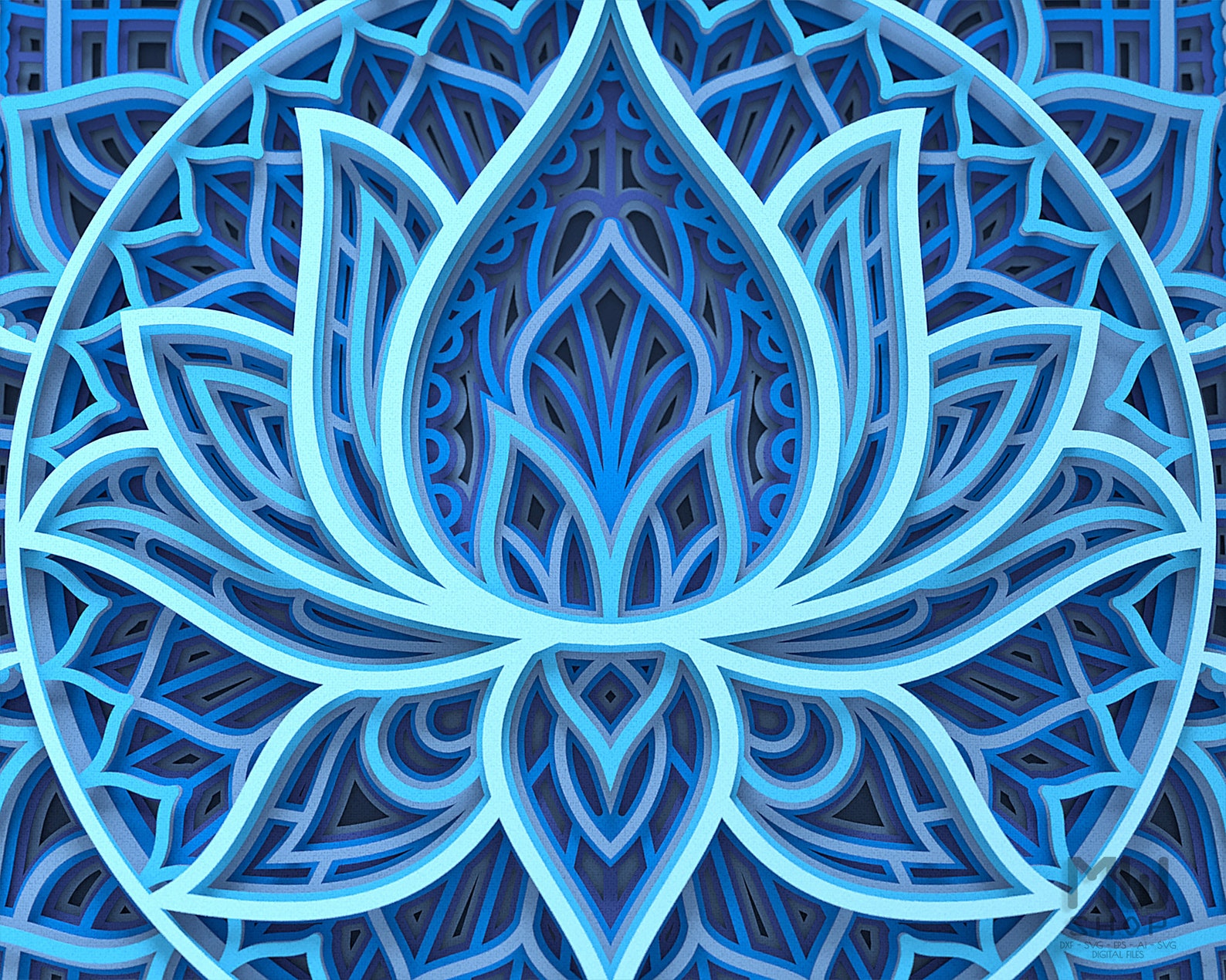 M136 Lotus Flower Mandala For Cutting Flower Mandala SVG Etsy