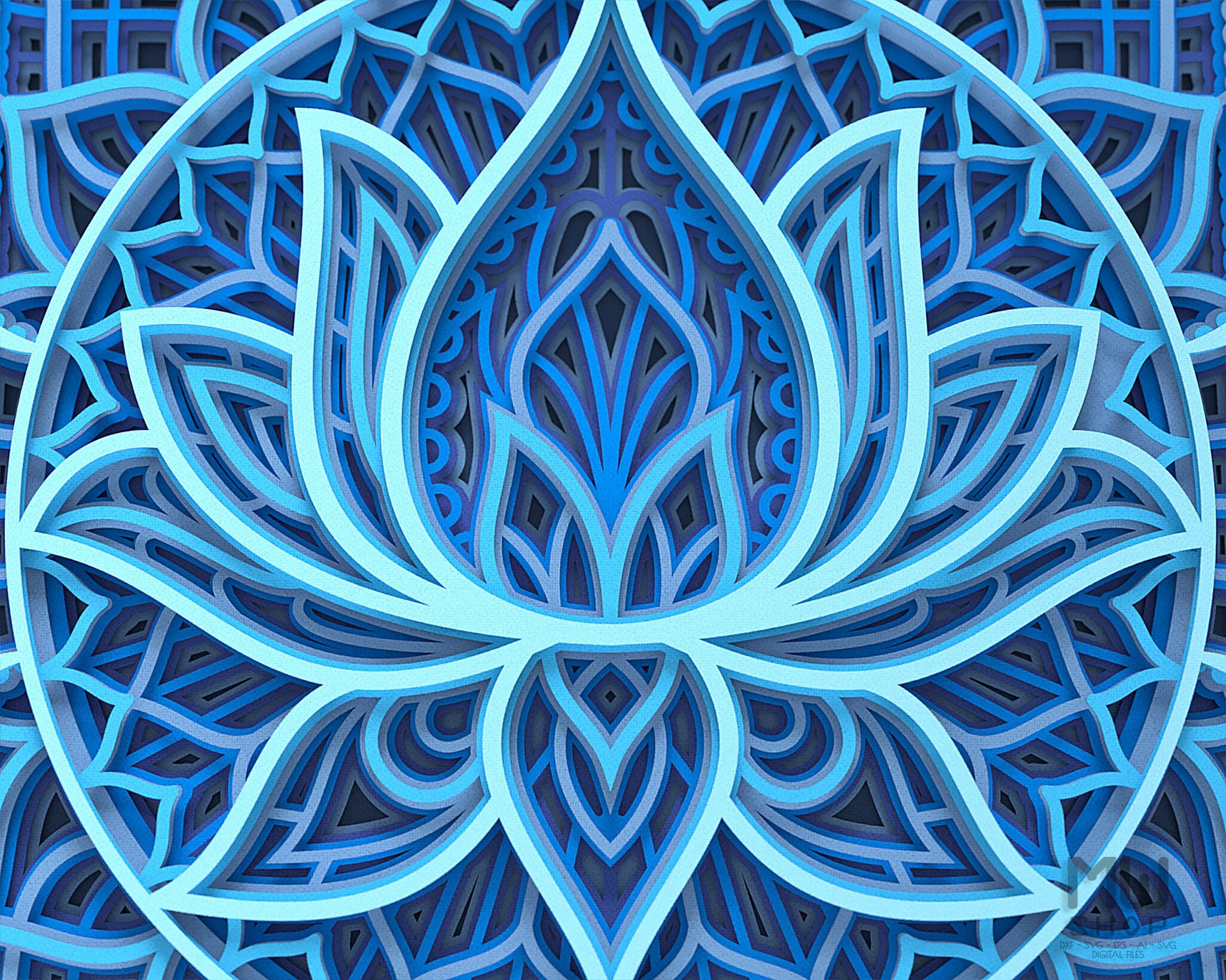 M136 Lotus Flower Mandala For Cutting Flower Mandala SVG Etsy