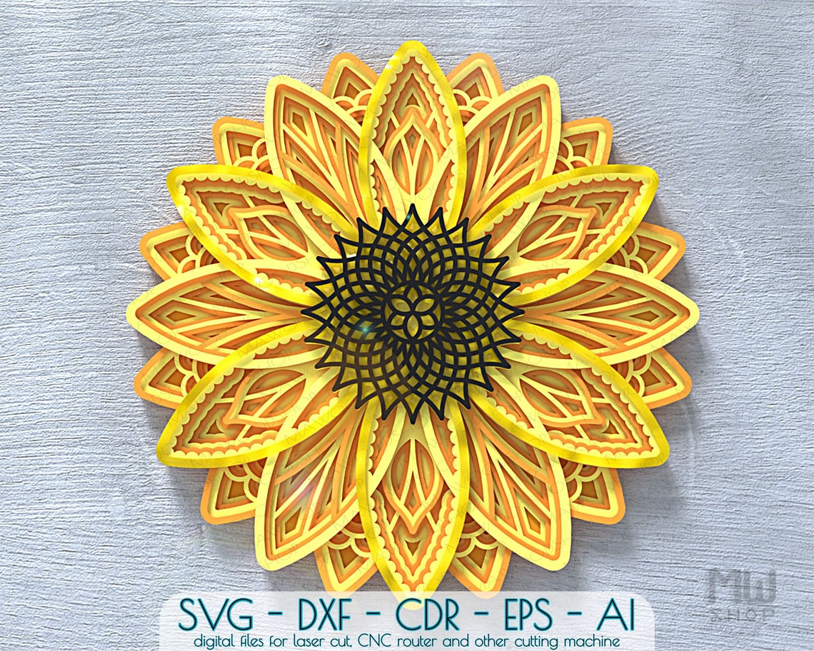 Multi Layered Sunflower Mandala Svg Free For Cricut L - vrogue.co