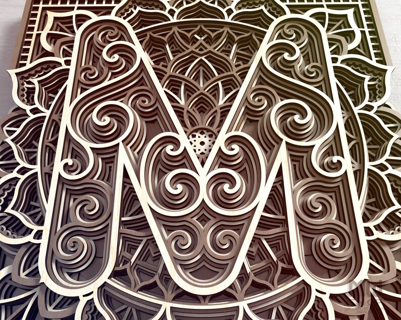 Download Mandala Letter M DXF Alphabet Letter M Mandala Letter SVG ...
