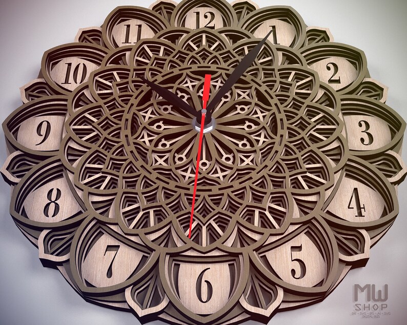 Sacred Clock SVG Laser Cut pattern for Clock Macking Wooden Wall Clock