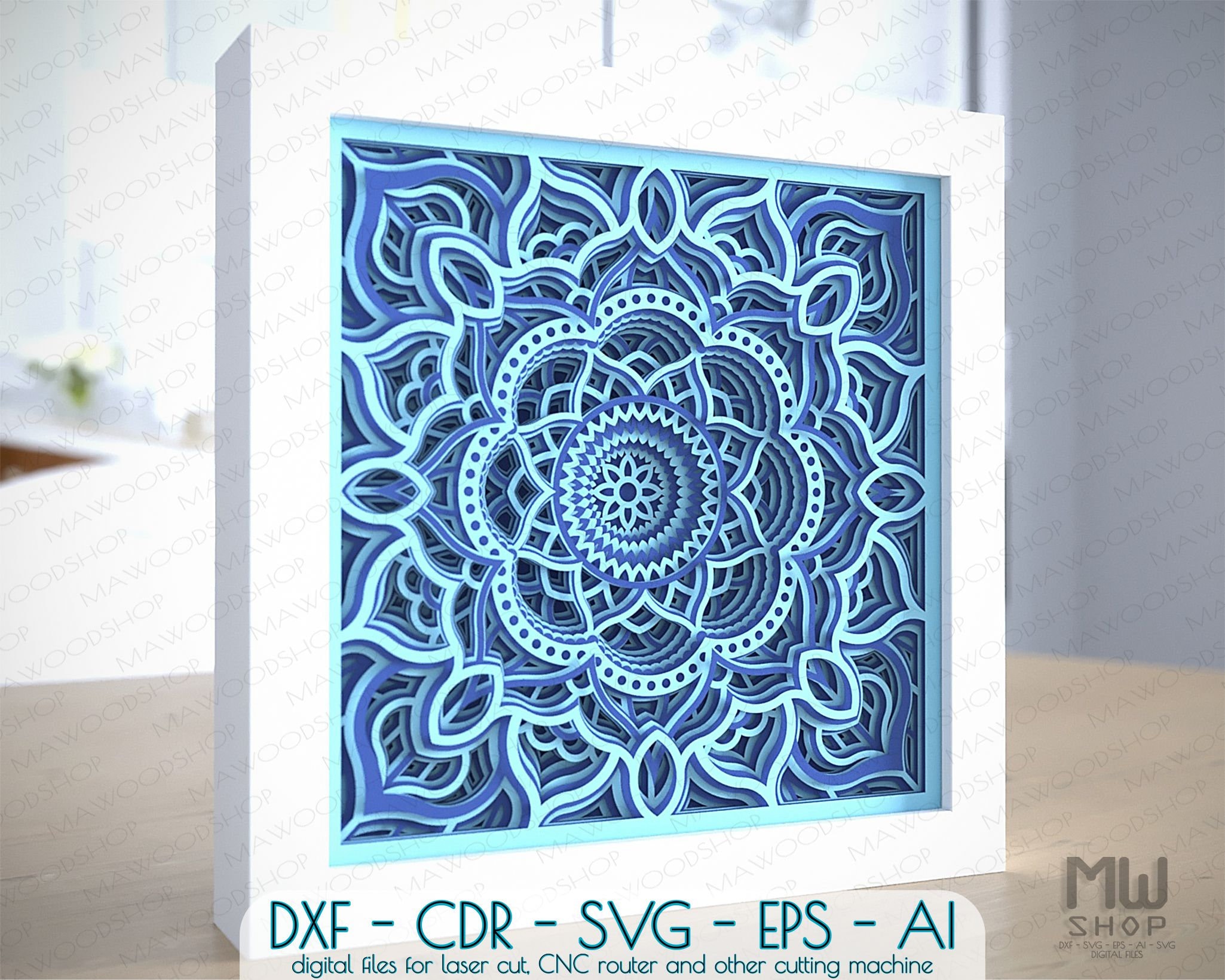Free Free Layered Mandala Shadow Box 100 SVG PNG EPS DXF File