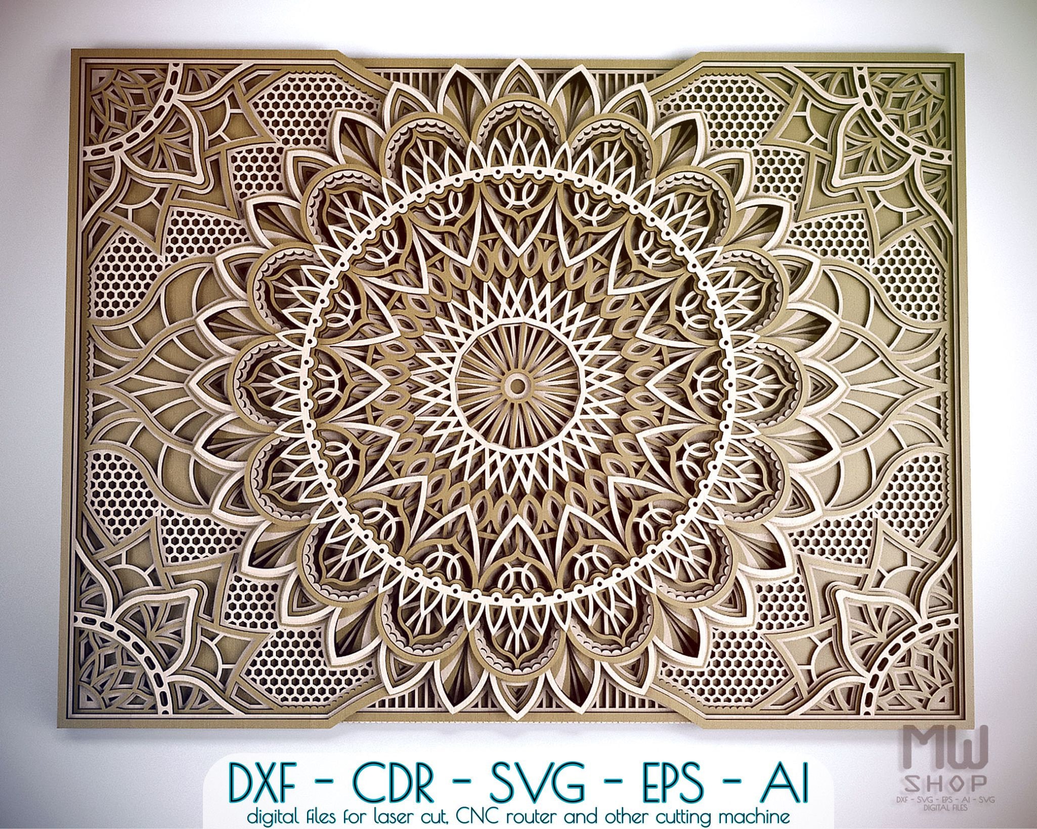 Download M87 Multilayer Mandala Dxf File For Laser Cut And Cnc Etsy