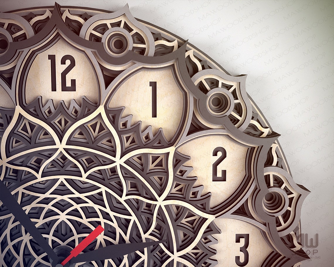 C19 Wall Clock DXF file for Laser Cut and CNC router Laser Etsy