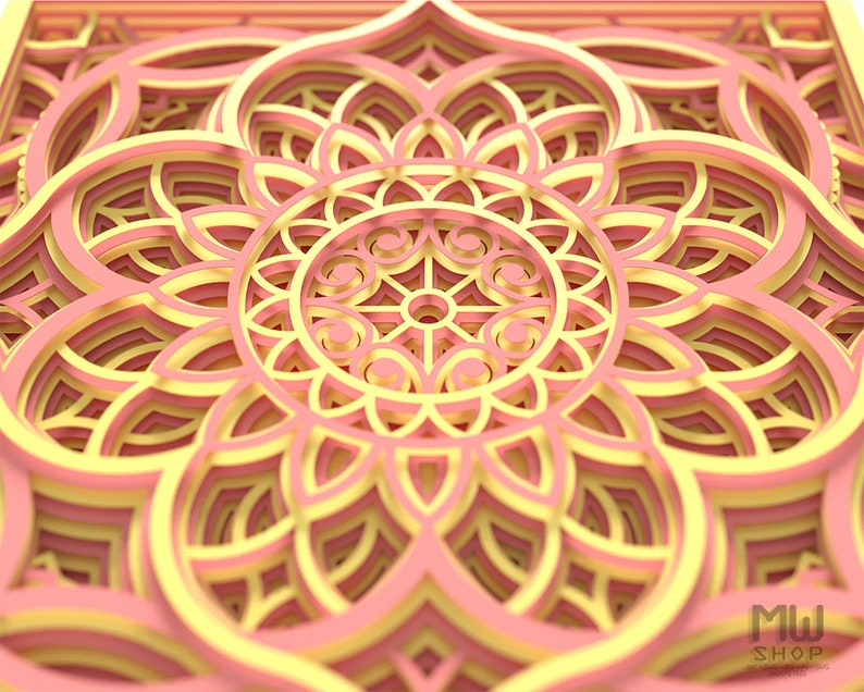 Download M145 Multilayer Mandala Template For Cutting Mandala SVG ...