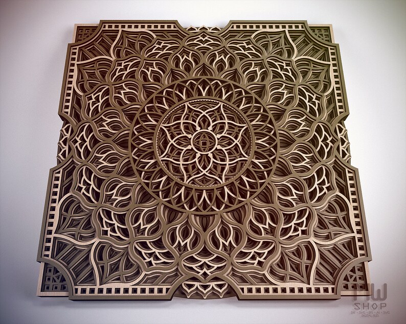 Download Sculpting Forming Carving Whittling Laser Cut Dxf Mandala Wall Art Multilayer Mandala Svg File Multilayer Mandala Dxf File Mandala Laser Cut Template Mandala For Cnc Router