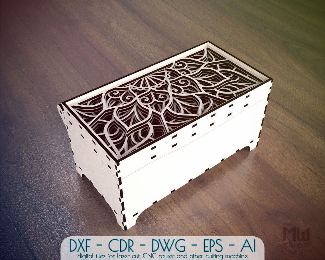 Laser cut Jewelry Box DXF Mandala Box DXF Jewelry Box For Etsy