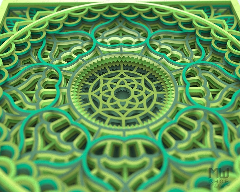 Download M151 3D Mandala Template For Cutting Layered Mandala SVG ...